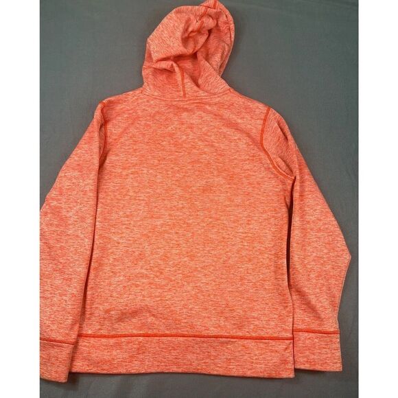 Under Armour ColdGear Pullover Hoodie Women's S Orange Logo Long Sleeves Pockets - Picture 2 of 9